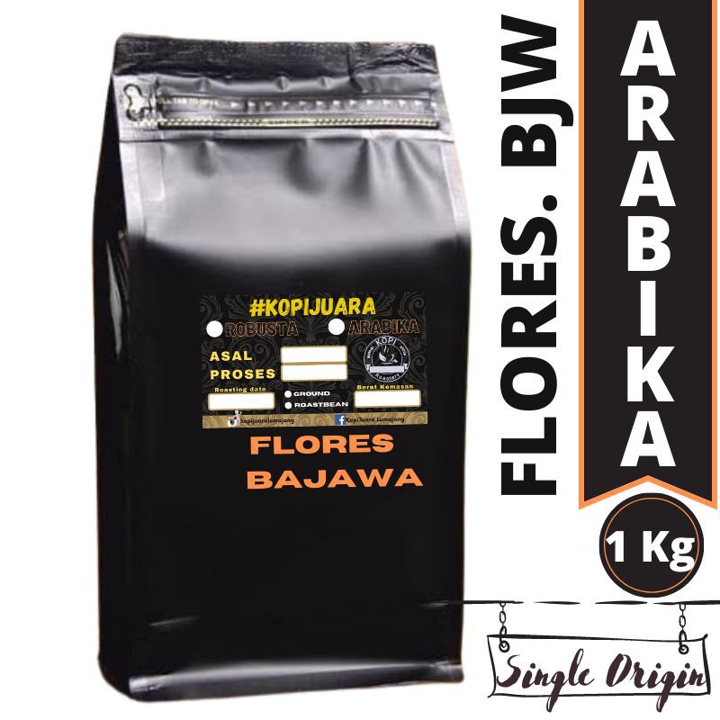 Kopi Arabika Flores Bajawa 1Kg Kualitas Premium | Roastedbean atau Bubuk |