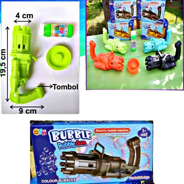 Mainan Bubble Gun Gelembung Sabun Tembakan Balon Gatling Anak Elektrik Edukasi Edukatif SH 676