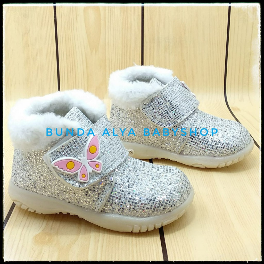 Sepatu Anak Perempuan Usia 3 4 Tahun Boots PUTIH - Sepatu Boots Anak Cewek Alas Karet Size 30