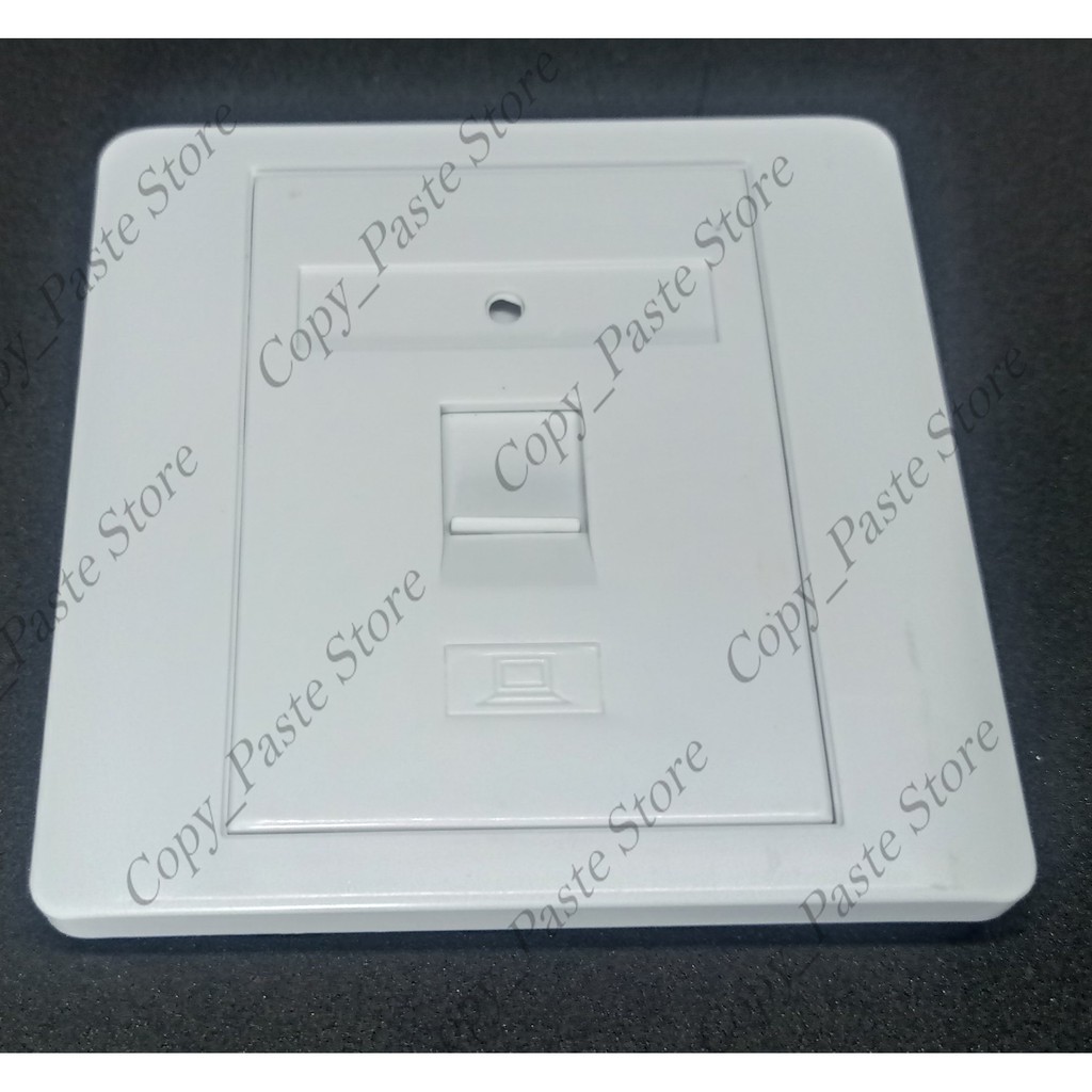 FACEPLATE RJ45 SINGLE PORT + RJ 45 MODULAR JACK