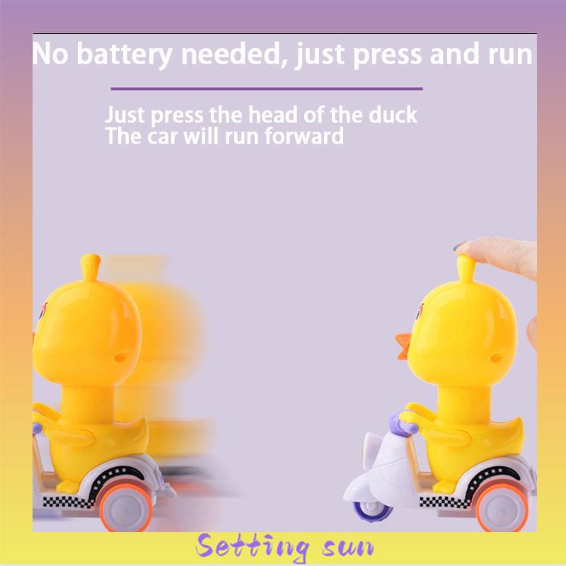 Mobil Pull-back Bebek Kuning Kecil Tipe Dorong Mobil Mainan Anak Laki-laki Perempuan TN