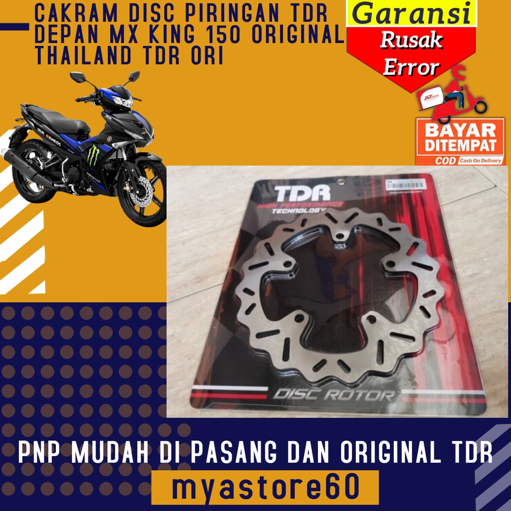 CAKRAM DISC PIRINGAN CAKERAM SPAREPART TDR DEPAN YAMAHA MX KING 150 ORIGINAL THAILAND TDR ORI ORIGINAL ASLI