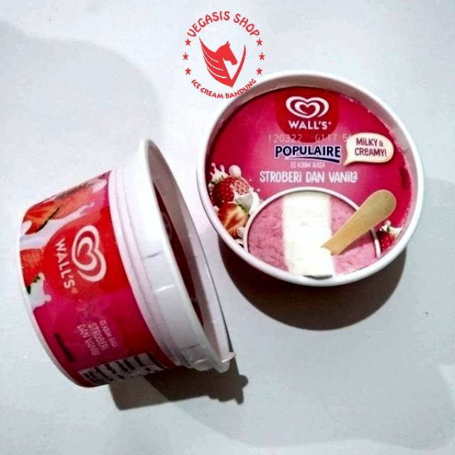 ES KRIM WALLS STROBERI VANILLA CUP | Shopee Indonesia