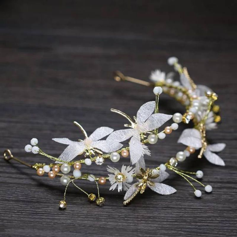 headpiece bando pengantin aksesoris hijab hairpiece hiasan rambut wedding bridal HPC310