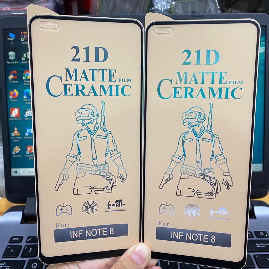 INIFINIX NOTE 8 NOTE 7 TEMPERED GLASS 100D Ceramic Matte Screen Guard Anti Radiasi Full Cover