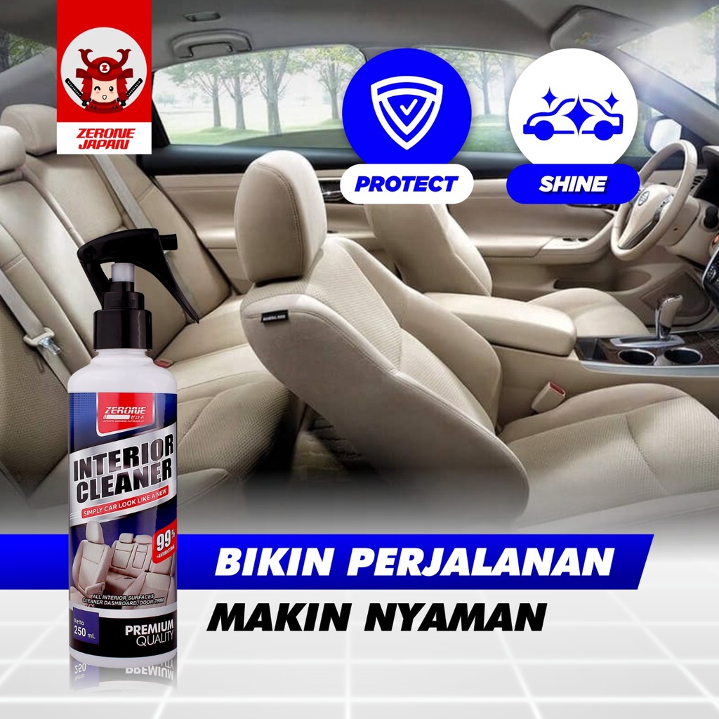 Zerone Japan Paket Interior Cleaner Instant Coating Pembersih Jok Plafon Body Kaca Mobil