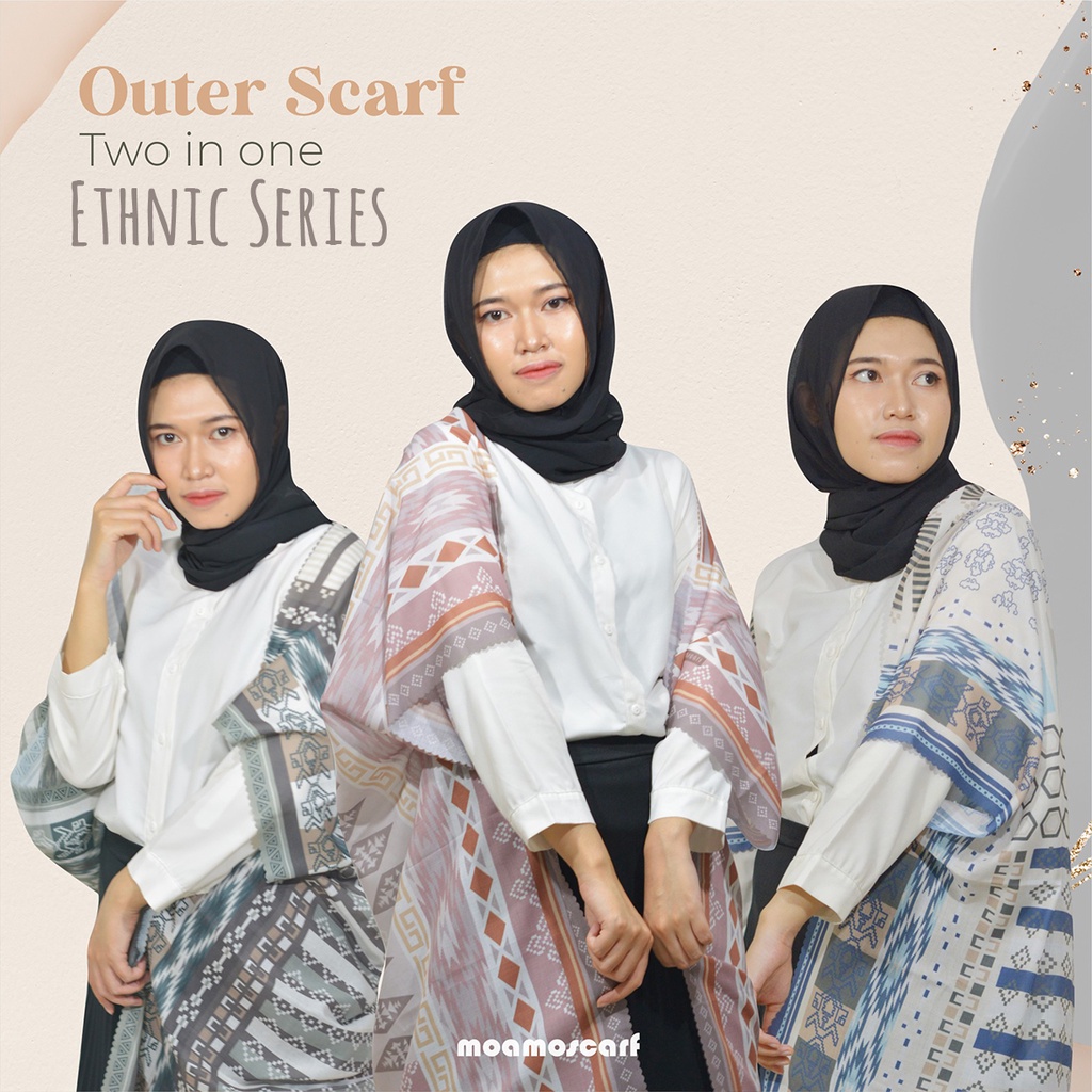 Outer Ethnic Series/ Kerudung Segi Empat/ Hijab Voal Premium | Jilbab Moamoscarf