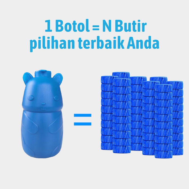 PL Cairan Pembersih Penyegar Kloset Toilet Beruang Flush WC Disinfektan Warna Biru Kuman dan Bakteri Tahan 60 Hari