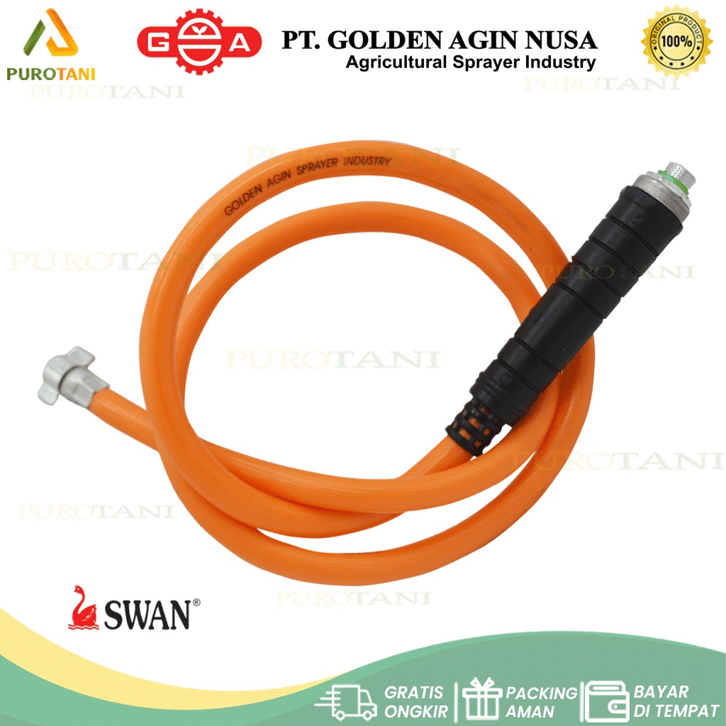 Selang Sprayer Hama Swan Tangki kran putar Swan Original Golden Agin kran putar