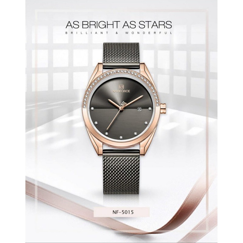 Jam tangan Naviforce 5015 Tali Pasir Original Wanita