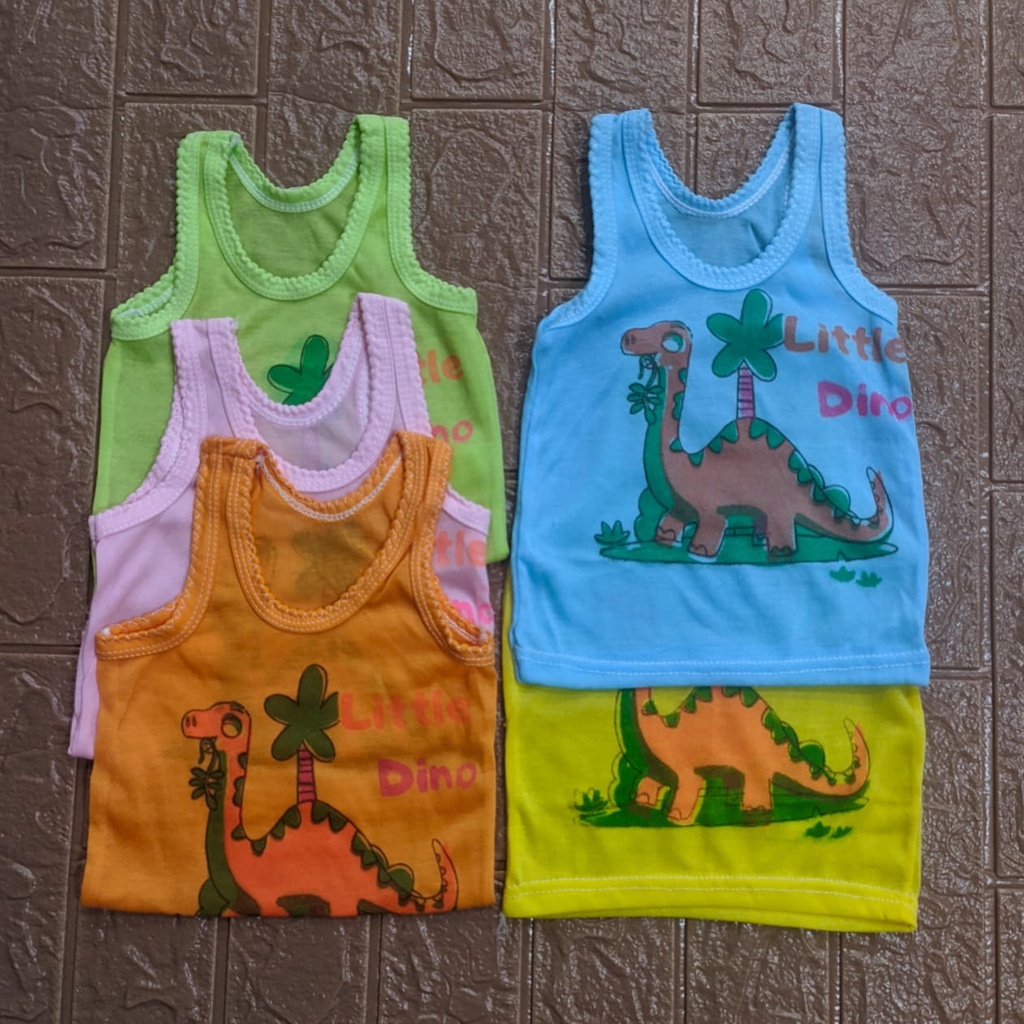 Kaos Dalam Anak Singlet Anak Bayi Newborn Warna Warni SWEET CHILD Motif Dino Cewek Cowok