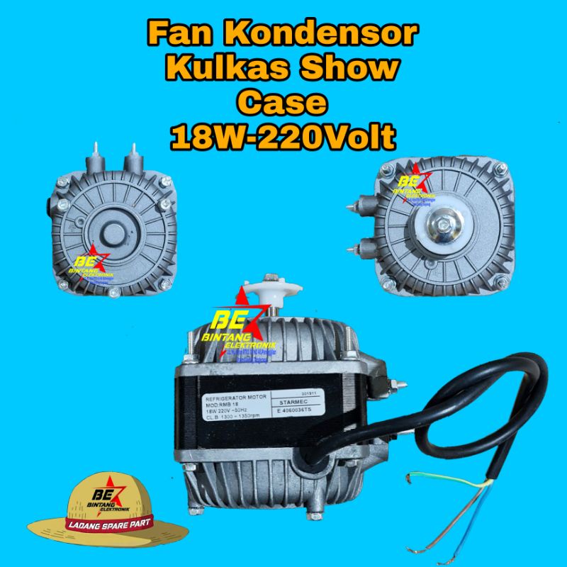 Fan Motor Condensor Kulkas Showcase 18 watt Dinamo Kondensor Show Case 18w 220 Volt