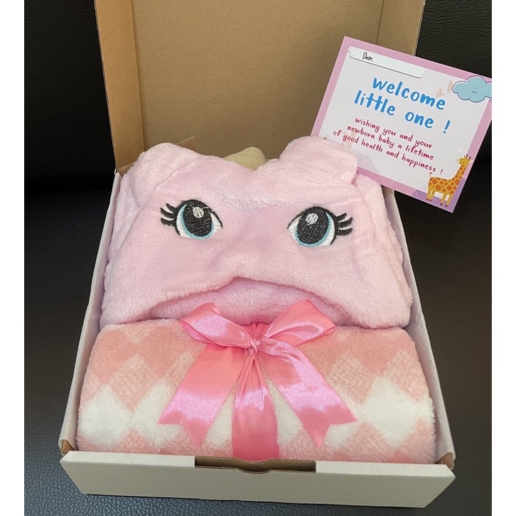 Hampers baby newborn | Kado bayi | Hadiah lahiran | Hampers selimut bayi | Hampers bayi cewe | Hampers bayi cowo-Selimut HK - Pink