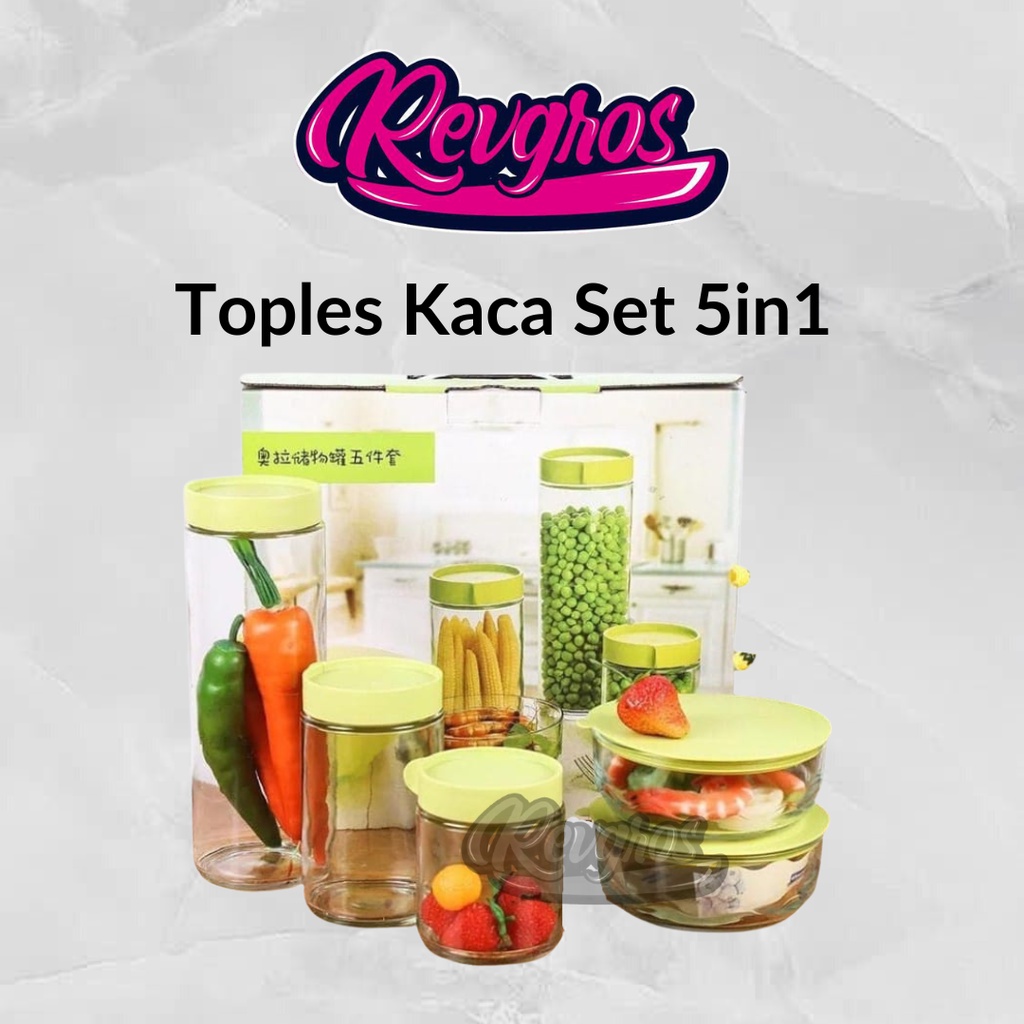 GLASS BOWL SET / TOPLES KACA/SUN GLASS 5 PCS