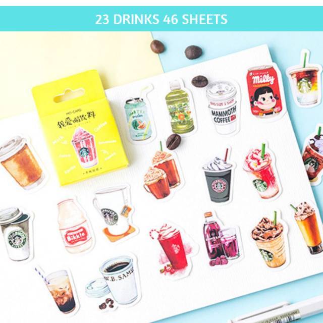  STICKER  MINUMAN CUTE BUJO PLANNER KIT AGENDA DECO STICKER  