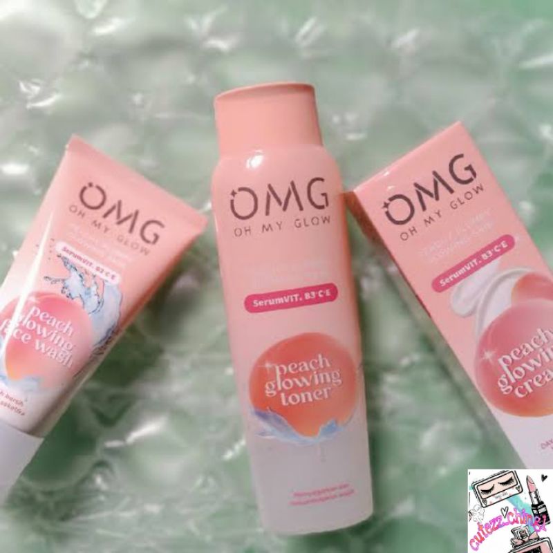 ☃️Cutezz_ching1☃️OMG Oh My Glow Peach Glowing Series♡ Toner ♡ Face Wash ♡ Cream ♡