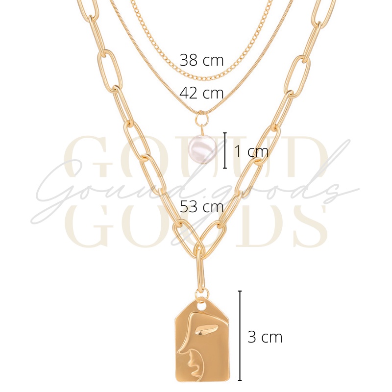 Genevive Necklace / Kalung Wanita Korea / Aksesoris Wanita / Kalung Rantai / Kalung Aesthetic / Kalung Layer Pendan