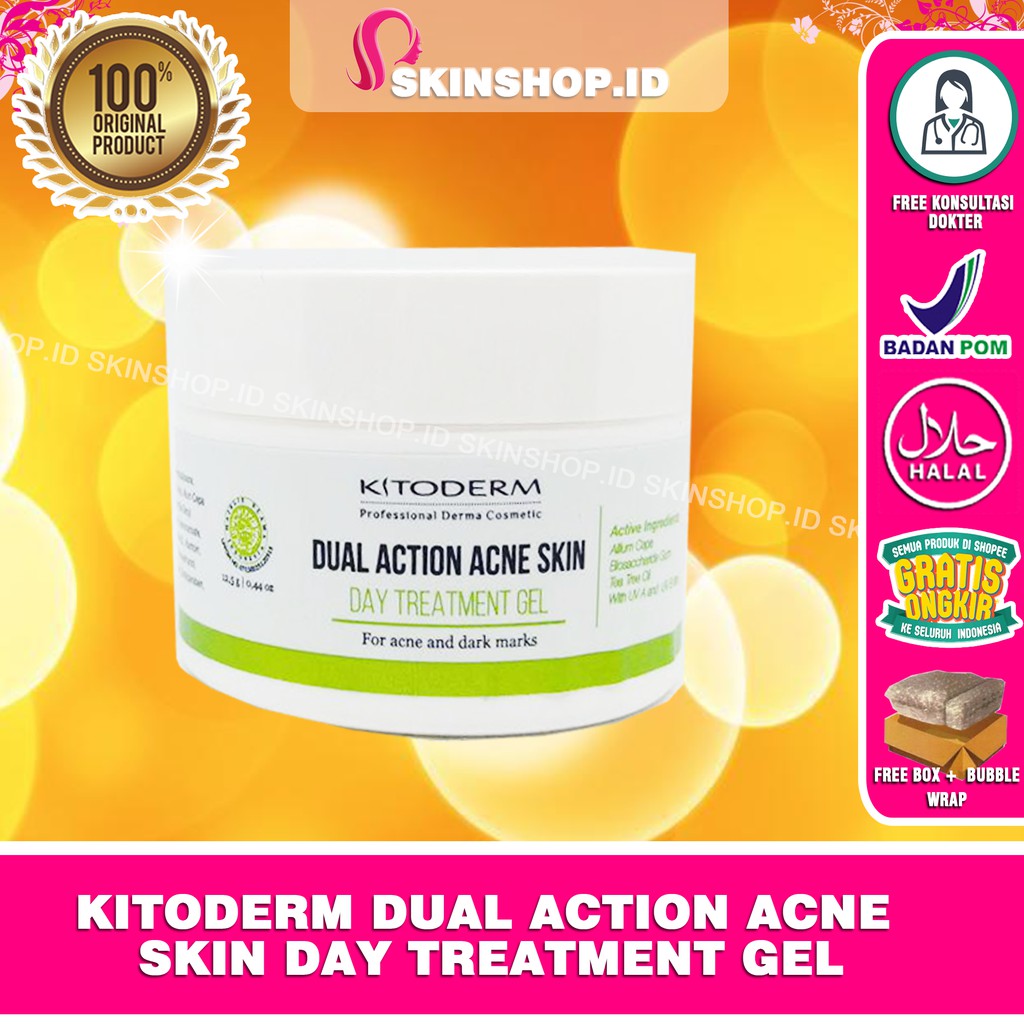 Kitoderm Dual Action Acne Skin DAY Treatment Gel 12.5gr Ori / Tabir Surya Anti Jerawat BPOM Aman
