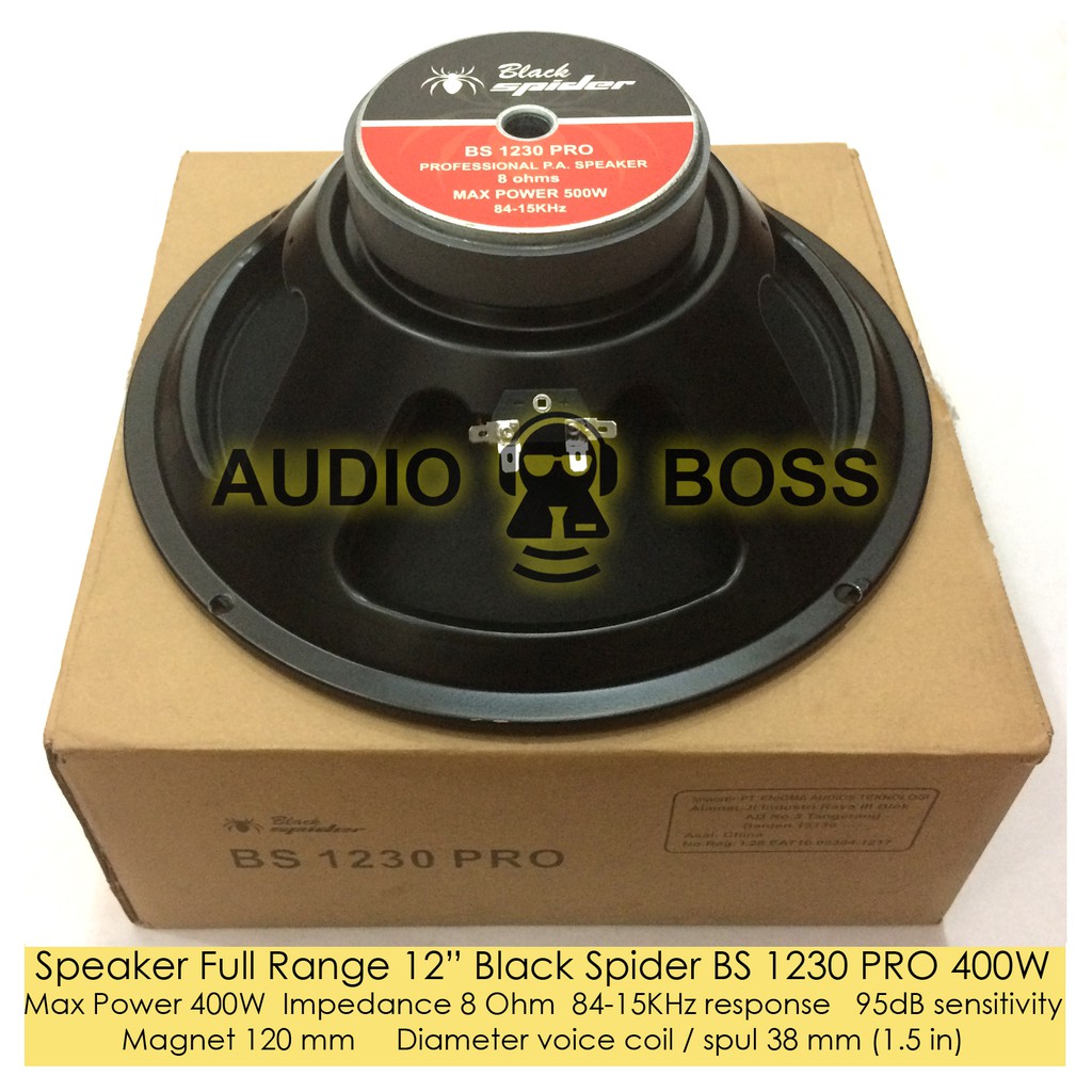 Speaker Full Range 12 inch 12in 12” Black Spider BS 1230 PRO BS1230 400 Watt 400W