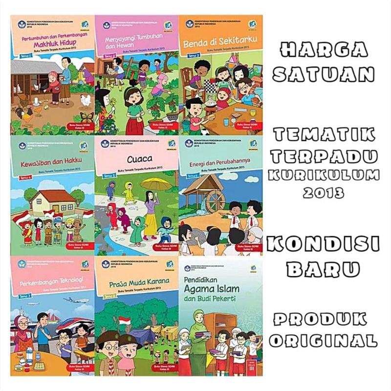 BUKU TEMATIK SD KELAS 3 TEMA 1 2 3 4 5 6 7 8 SEMESTER 1 DAN 2 KURIKULUM 2013 REVISI KEMENDIKBUD