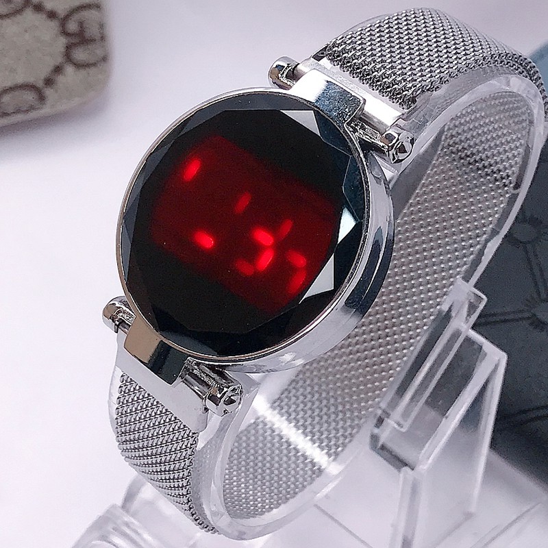 [✅COD] JAM TANGAN WANITA LED DIGITAL MAGNET TOUCH SCREEN IMPORT