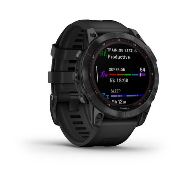 Garmin Fenix 7 Solar Sapphire Carbon Gray DLC Titanium Silicon Band Garansi Resmi TAM 2 tahun