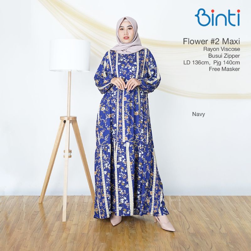 COD ORIGINAL BINTI FLOWER GAMIS JUMBO BIGSIZE LD 130 GEBY ISLAN WINNA KATUN VISCOSE FIT XXXL GAMIS MUSLIM BIGSIZE MOTIF bunga-Flower navy