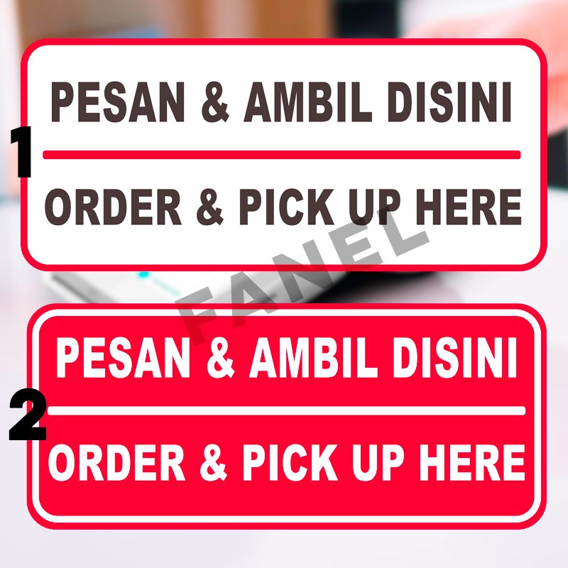 

Sticker Order and Pick Here Vinyl Stiker Pesan Ambil disini