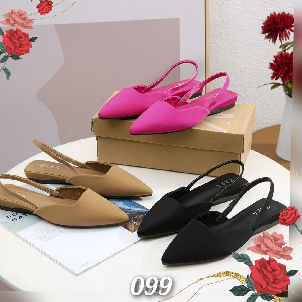 BEST SELLER !!!  SANDAL WANITA IMPORT KAIN SOFT FLAT ZR 099