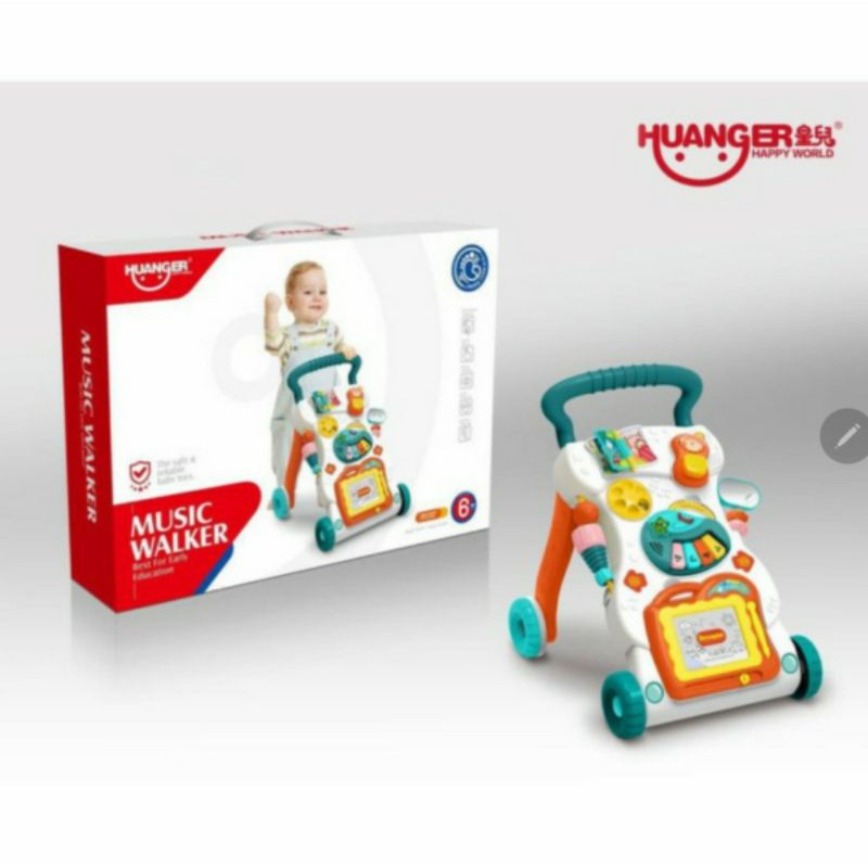 Mainan bayi music baby walker mainan bayi belajar jalan 2in1