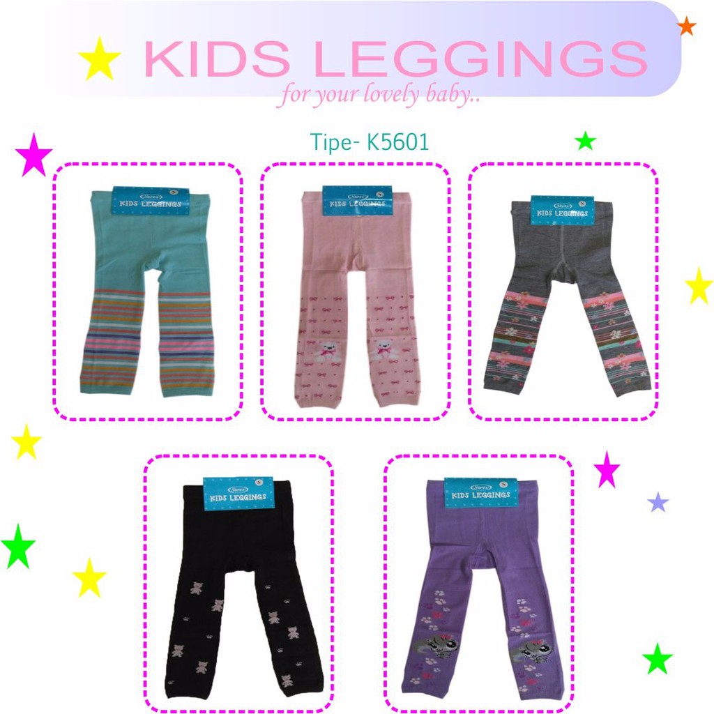 SOREX K5601 Legging Motif size L cotton rich leging kids anak motif model kaki terbuka kaos kaki