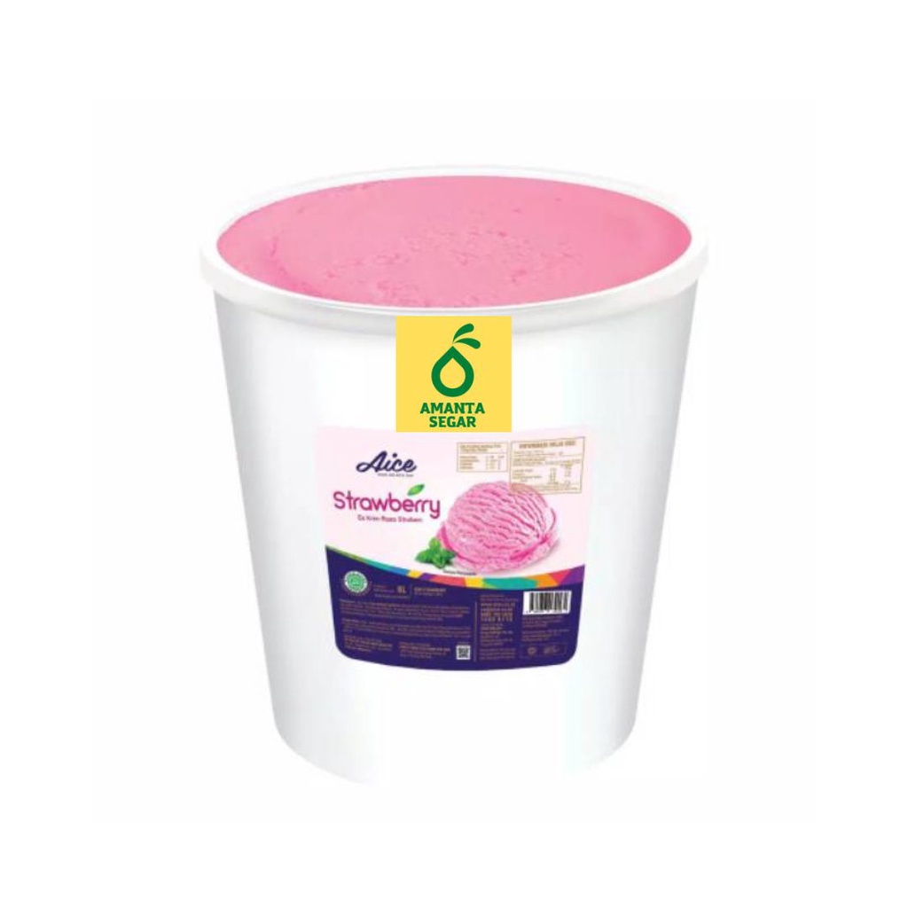 

Es Krim Aice Ice Cream Premium Strawberry Bucket 8 Liter Ember Kecil Manis Lembut Segar Premium Bersih Sehat Berkualitas Bogor