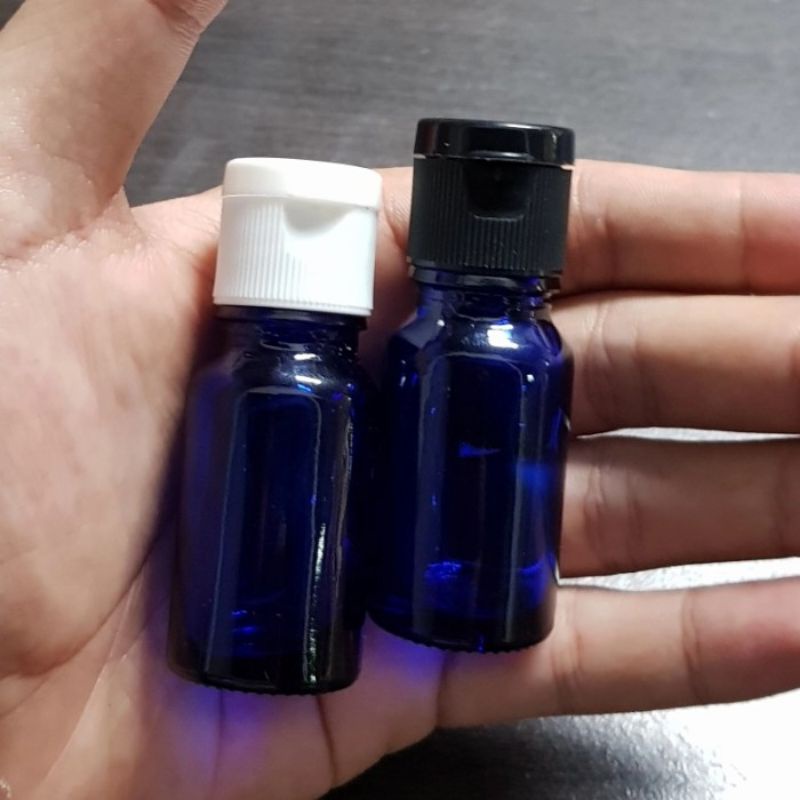 botol kaca 10ml tebal biru tutup fliptop