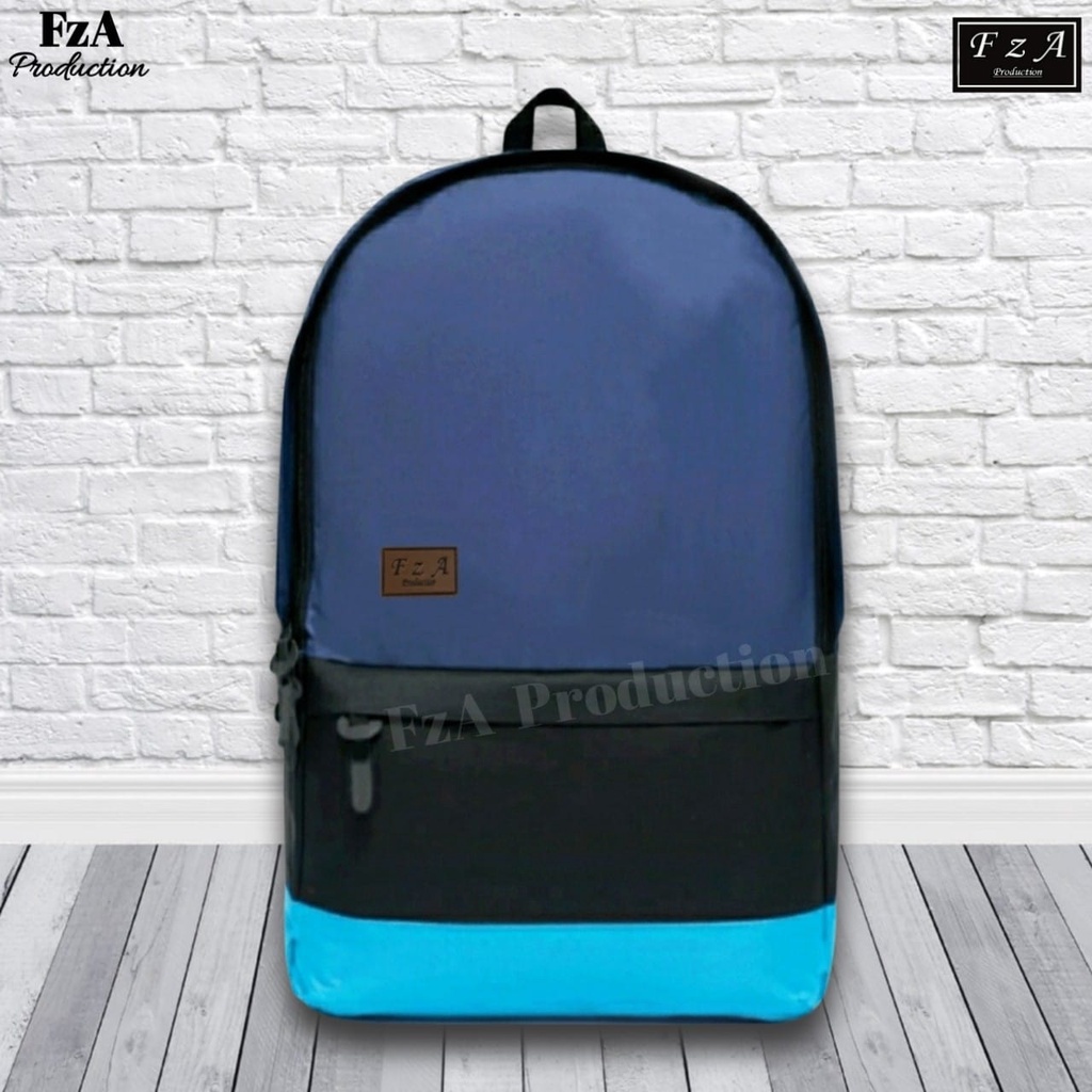 Tas Ransel Gendong Laptop Distro Sekolah Kuliah Pria Wanita Black Murah Original FzA BUY 1 GET 2