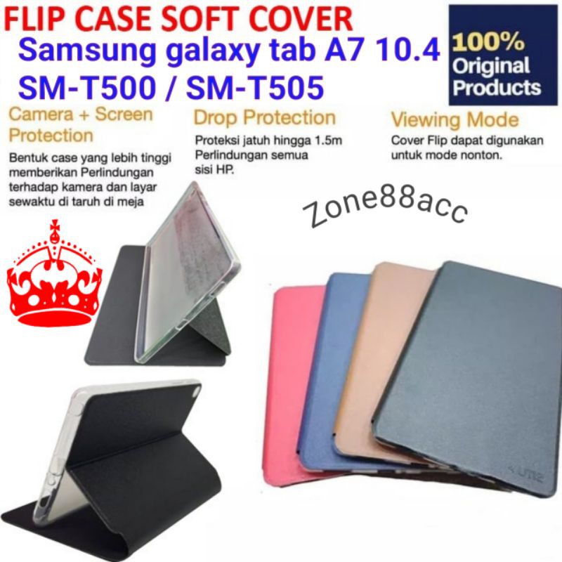 Samsung galaxy tab A7 2020 10.4 T500 T505 Sarung Flip Book Folio Cover Ume Leather Case Casing Buku