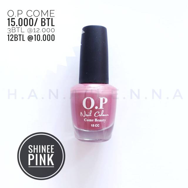 15ml O.P come beauty kutek / nail polish ( non halal) shinee pink