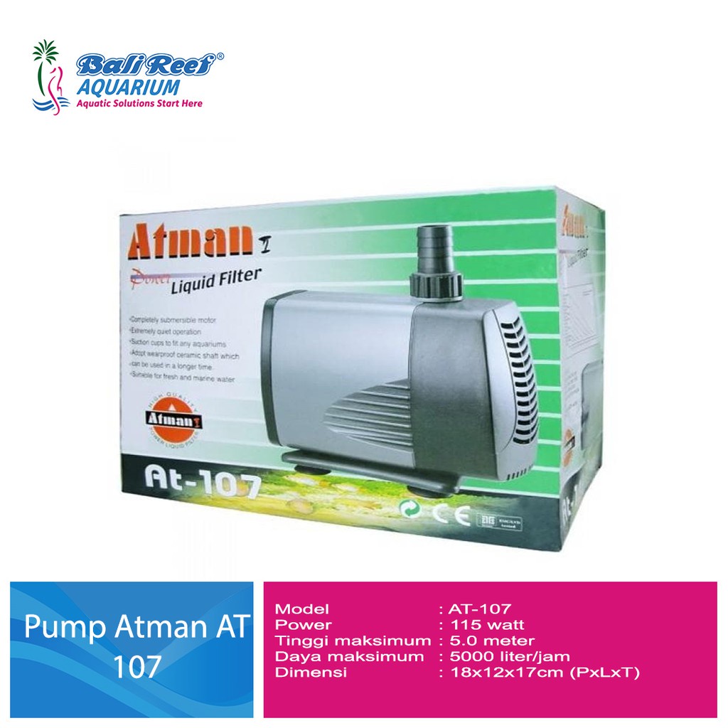 Atman At 107 Pompa Celup Aquarium Atman Tipe At 107