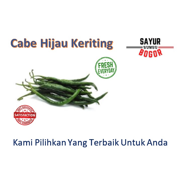 

Cabe Hijau Keriting / Cabe Keriting Murah / Cabe Sayur / Sayuran Segar