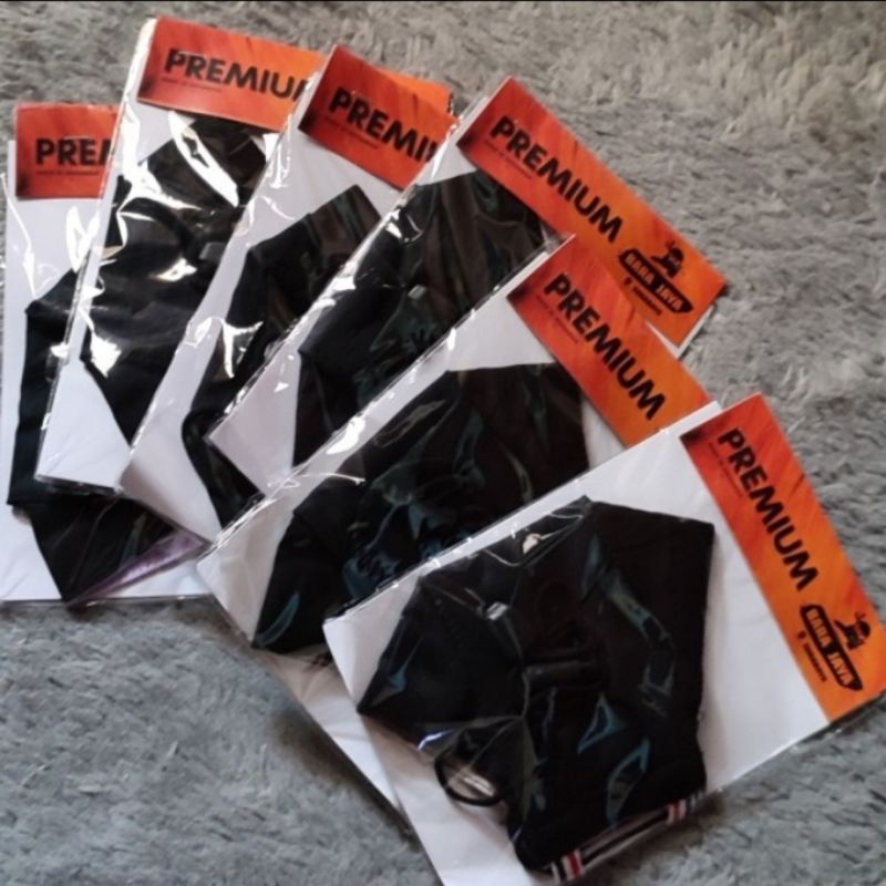 Masker kain 3D hitam polos earlop / masker 3D stopper