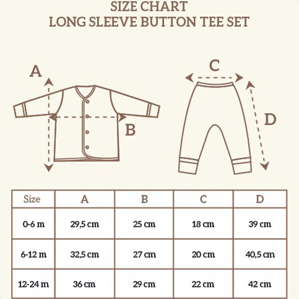 Smoke Grey Little Palmerhaus Button Tee Long Sleeve Baju Bayi