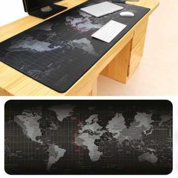 Mouse Pad XL Mouse Pad Gaming Besar Pola Peta Dunia World Map Hitam