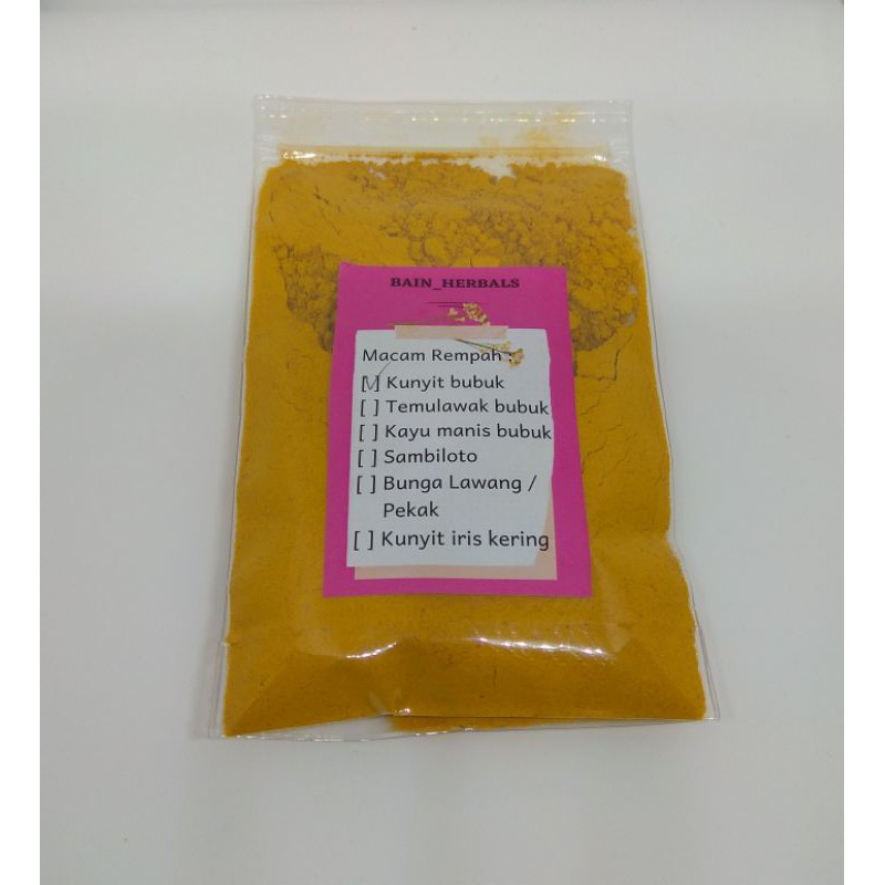 

KUNYIT BUBUK ASLI ISI 100 GRAM KUALITAS PREMIUM BUMBU DAPUR - TURMERIC POWDER
