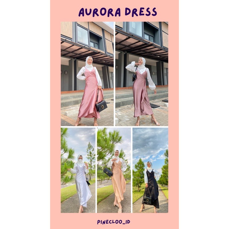 AURORA DRESS | DRESS SATIN SILK | KEMEJA SATIN | SATIN PREMIUM