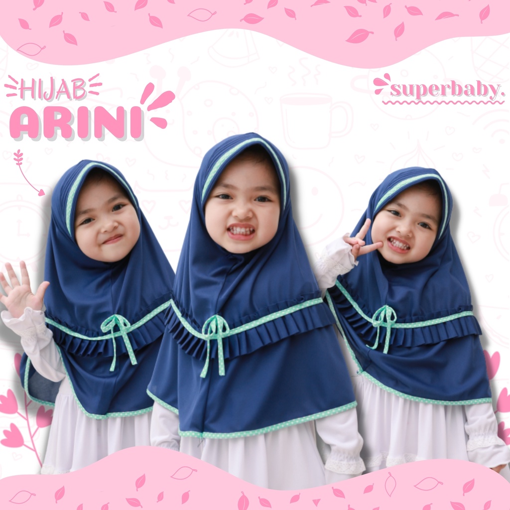 Hijab Anak ARINI LIST / Jilbab Anak Kekinian Instan Simple / Kerudung Anak TK=SD / Hijab Anak Peremp