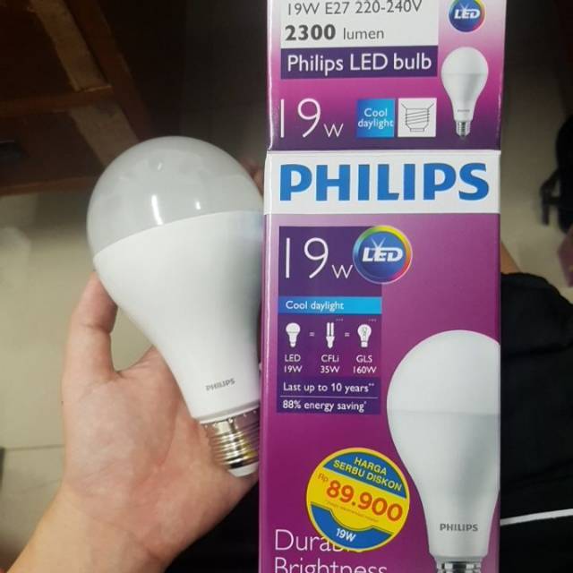  Lampu led bulb 19w 19 watt 19 w Putih Philips GARANSI 3 