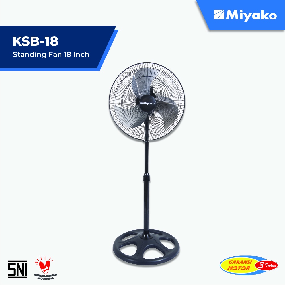 Miyako Stand Fan Besi 18&quot; KSB-18 Industrial Fan Kipas Angin Berdiri Miyako KSB18 18 Inch