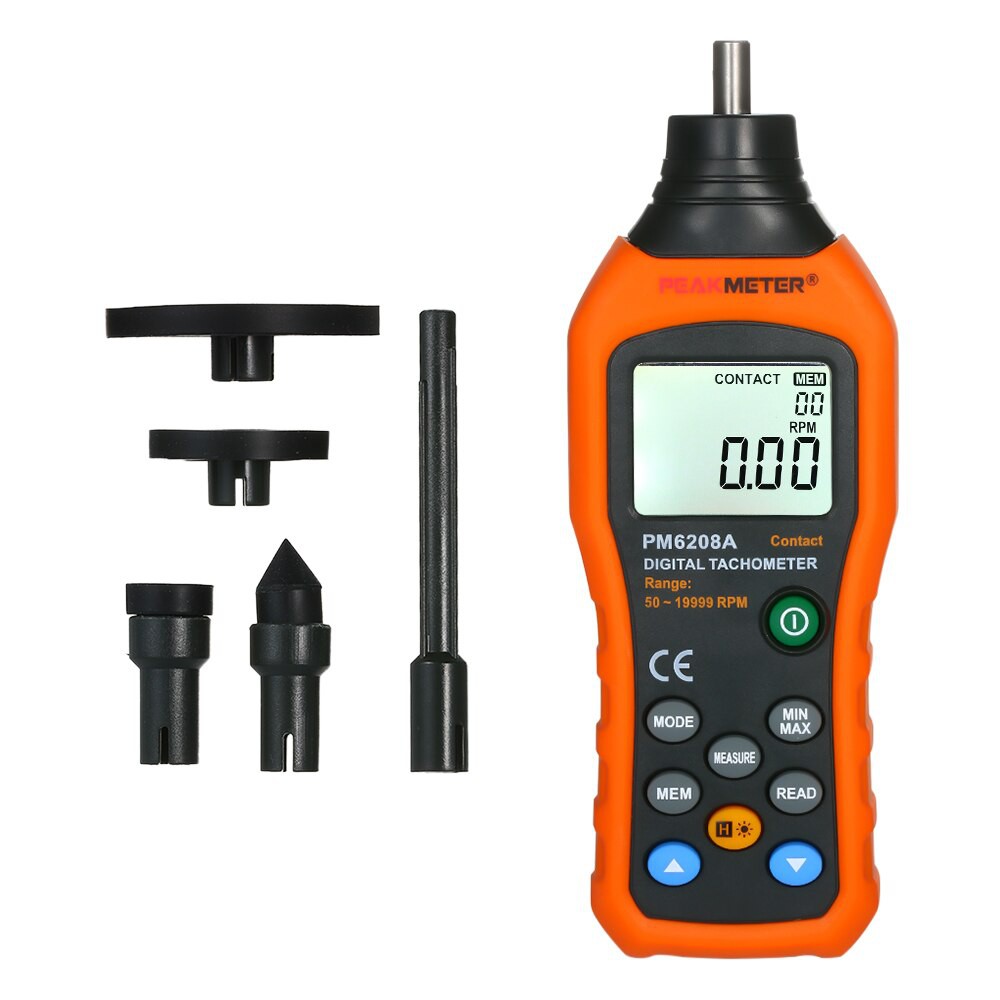 IMPORT Digital Tachometer Handheld Contact Motor Tachometer LCD Speedometer Tach RPM Meter