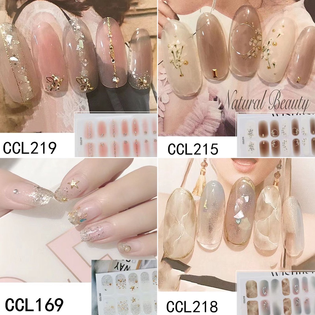 CCL STIKER KUKU GAYA JEPANG 14PCS  STAR MOON NAIL STICKER SHELL PREMIUM QUALITY