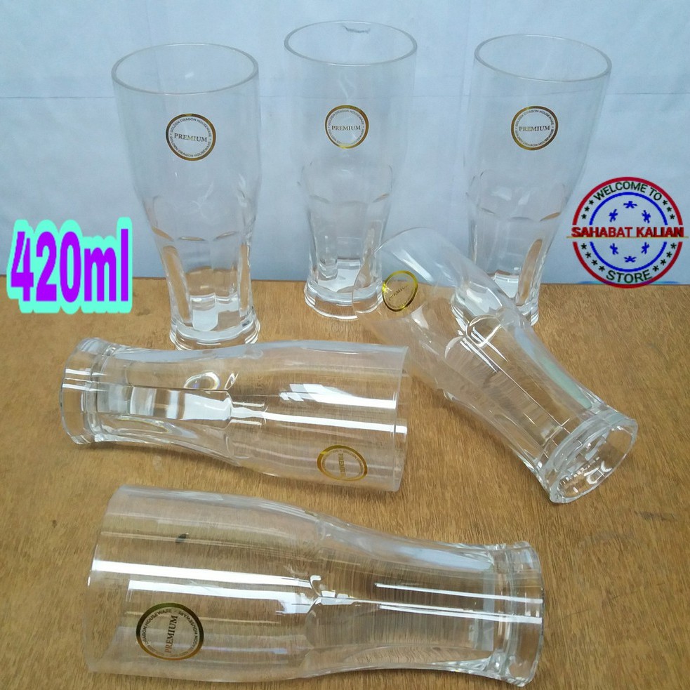 (6 PCS) GELAS JUS PLASTIK GOLDEN DRAGON 864 420ML