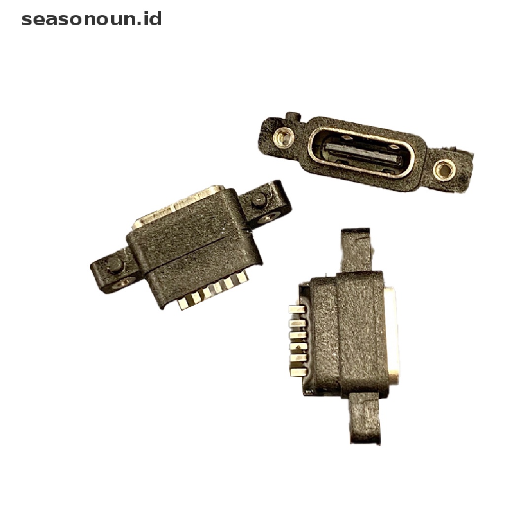 2pcs Soket Tipe c female 6P Tahan Air Dengan Lubang Sekrup Posiio SMT3.1